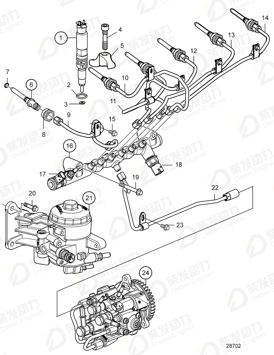 VOLVO Injector 3801582 Drawing